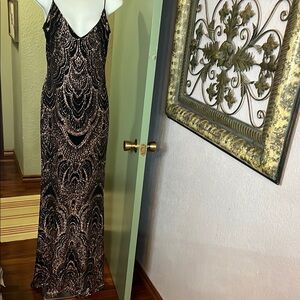 Jump Elegant Black and Bronze glittery formal Dress - stunning-Sz 7/8